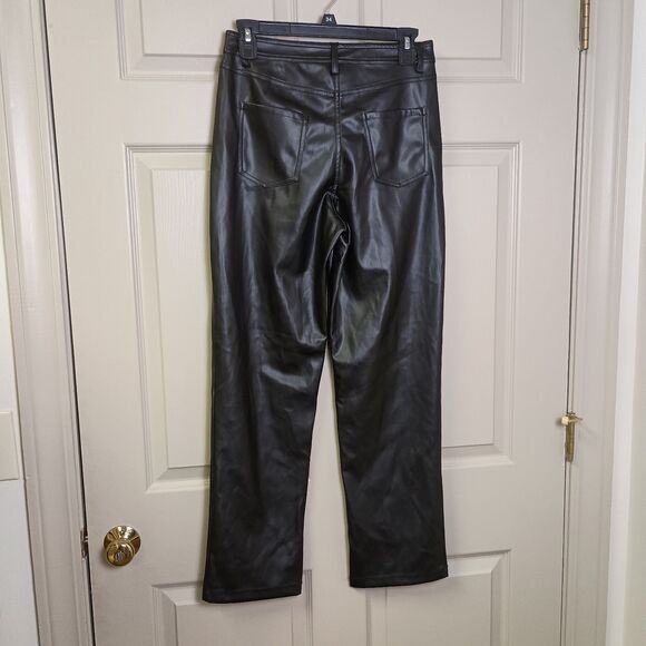 Halogen Womens Faux Leather Pants Size 0 Black Straight Leg NWT - Picture 2 of 4